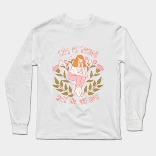 Motivational Floral Quote Illustration Long Sleeve T-Shirt